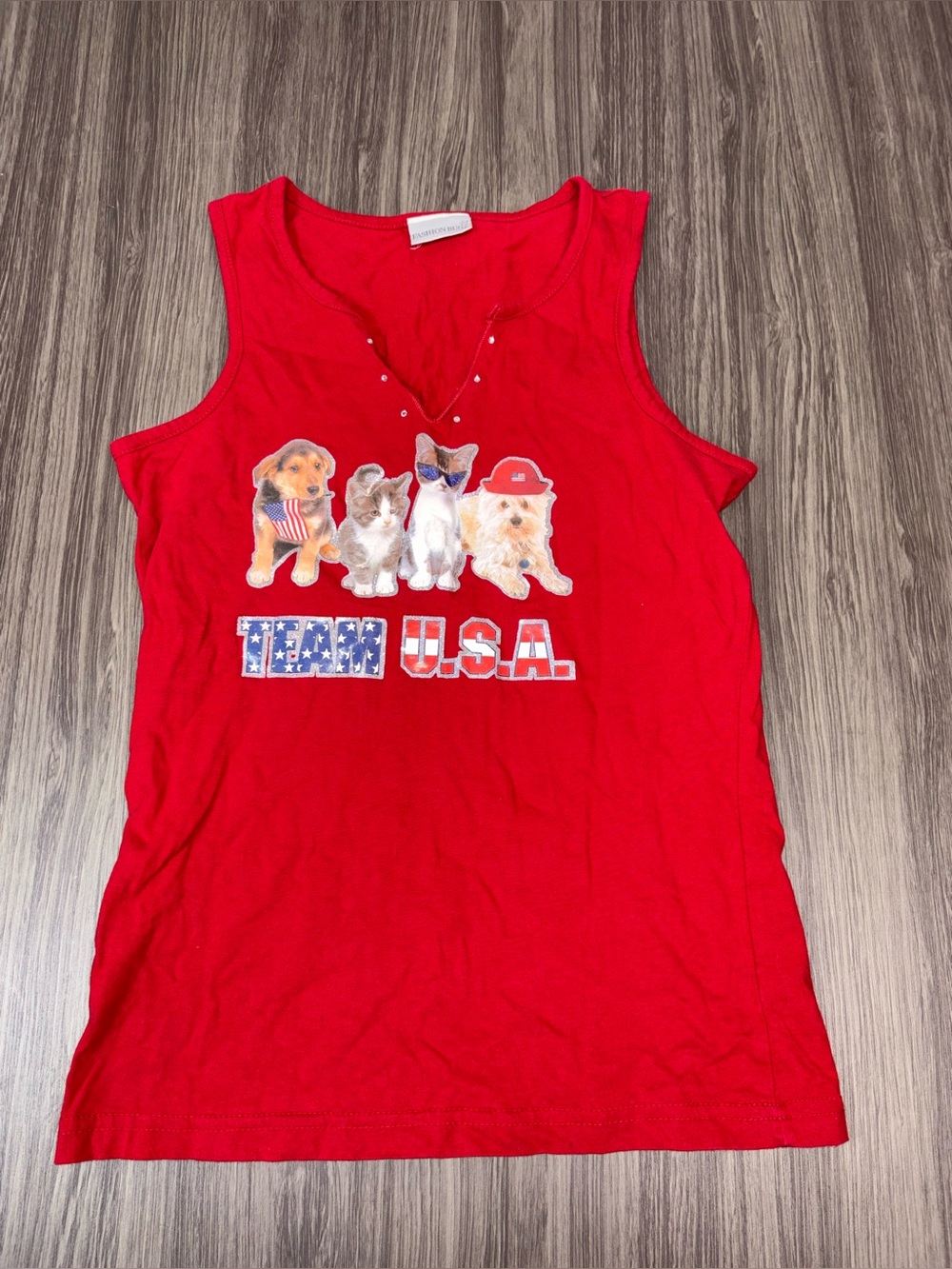 Fashion Bug Y2K Team USA Sleeveless Top Size Small